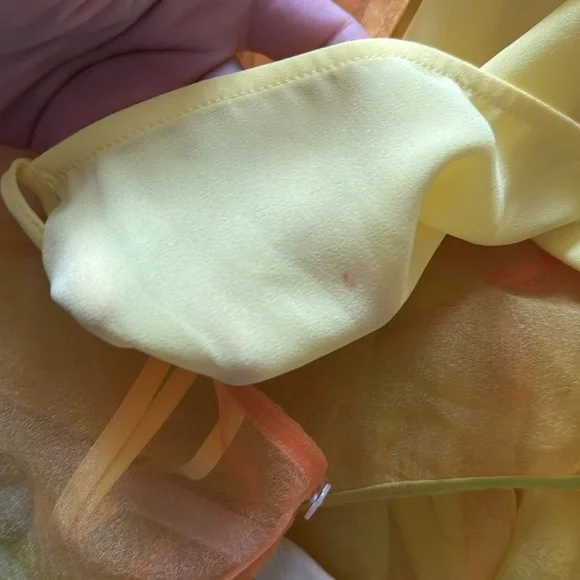 STAUD Hyacinth Organza Maxi Dress XS Yellow Sunray - Picture 2 of 3